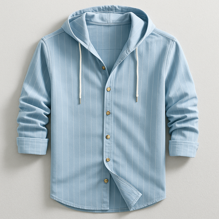 Hetty London Luxury Striped Hooded Shirt