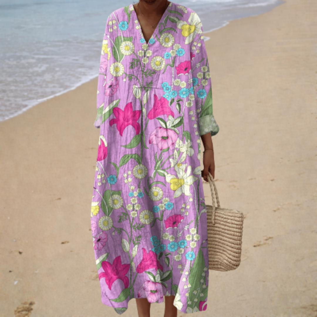 Figure-flattering Summer Dress with Print