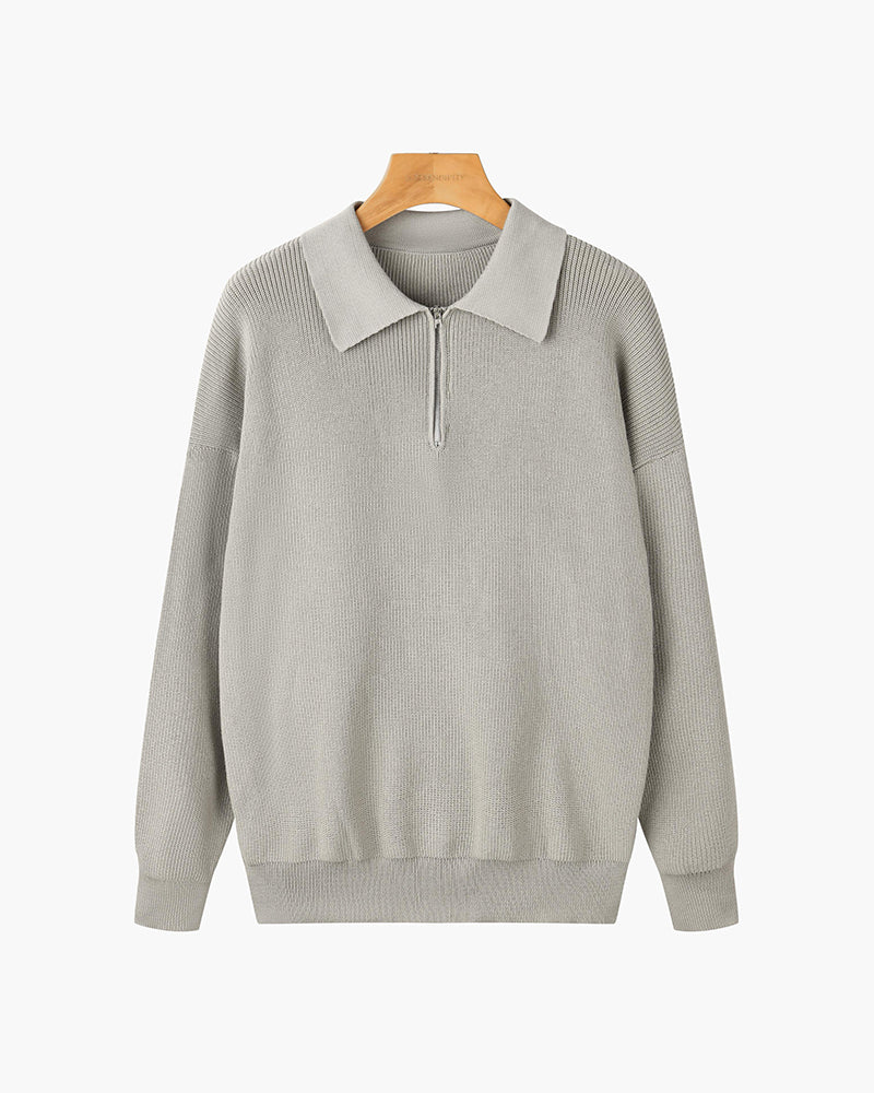 Baxter - Open Collar Polo Jumper