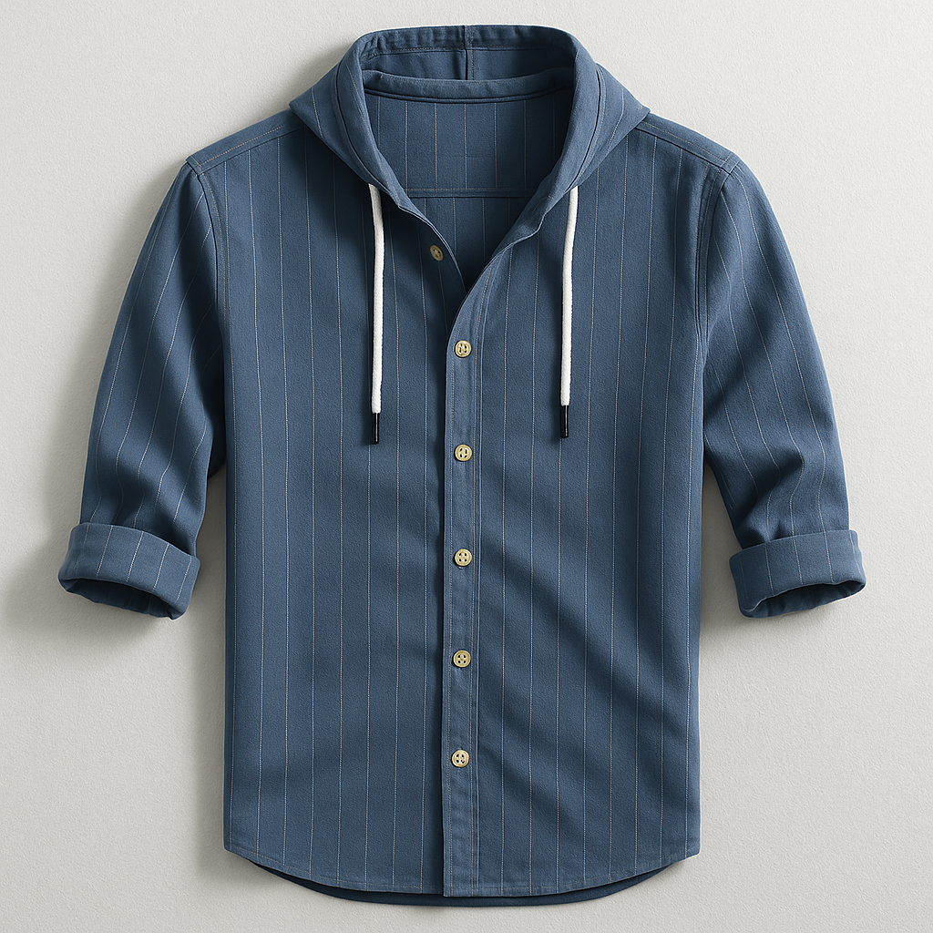 Hetty London Luxury Striped Hooded Shirt