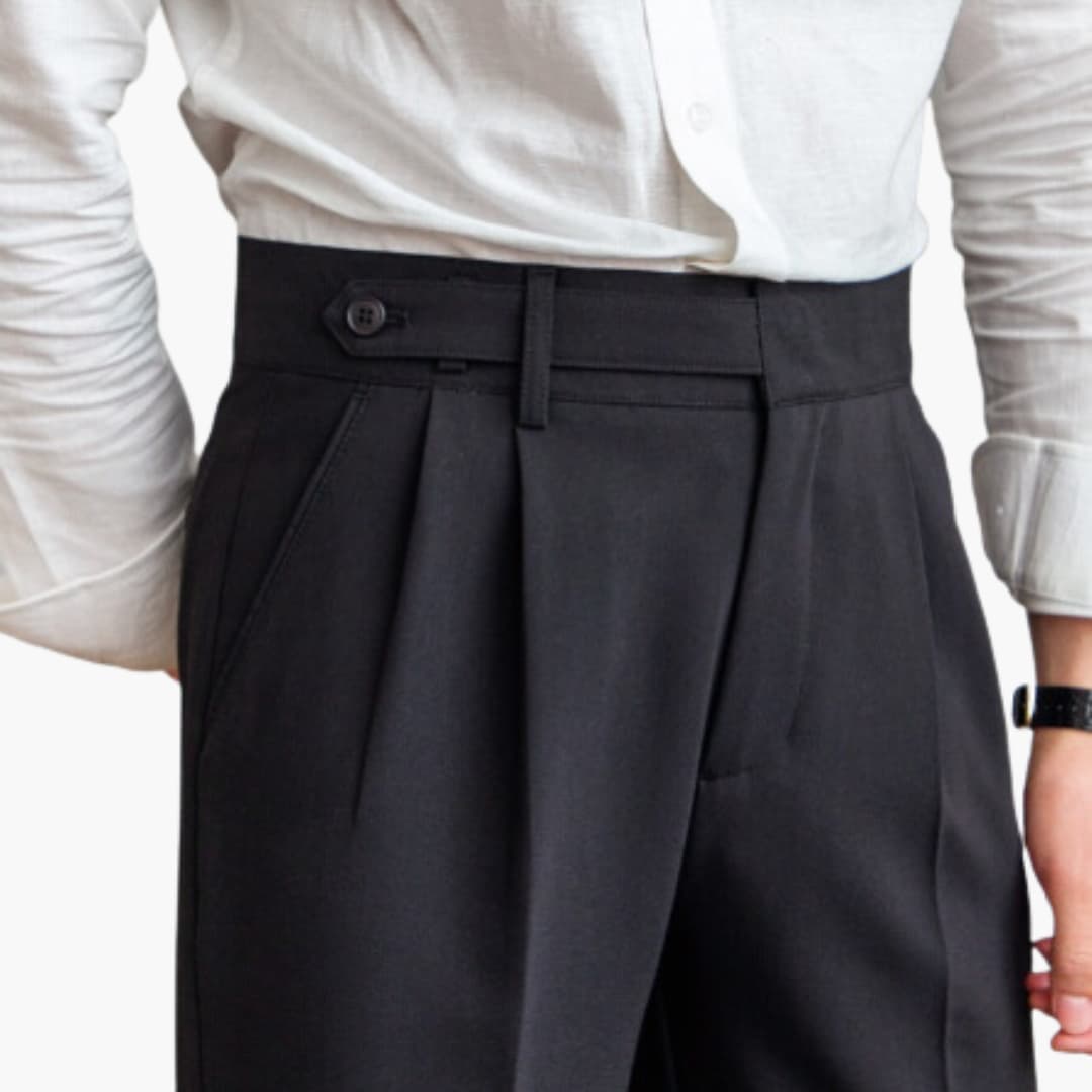 Xavier - Pleated Tapered Trousers