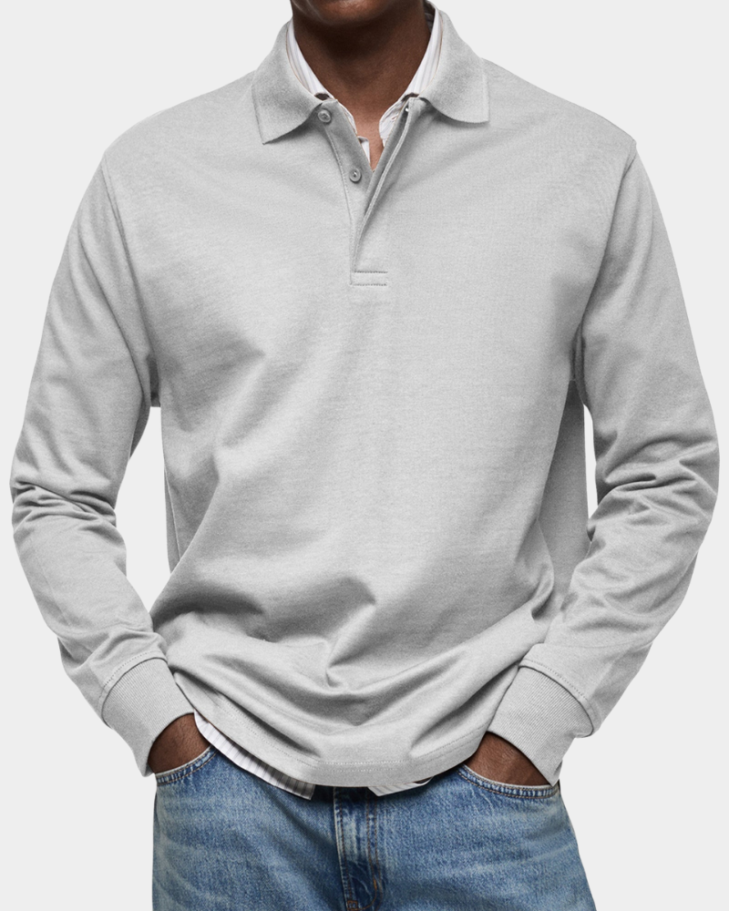Classic long-sleeved polo shirt