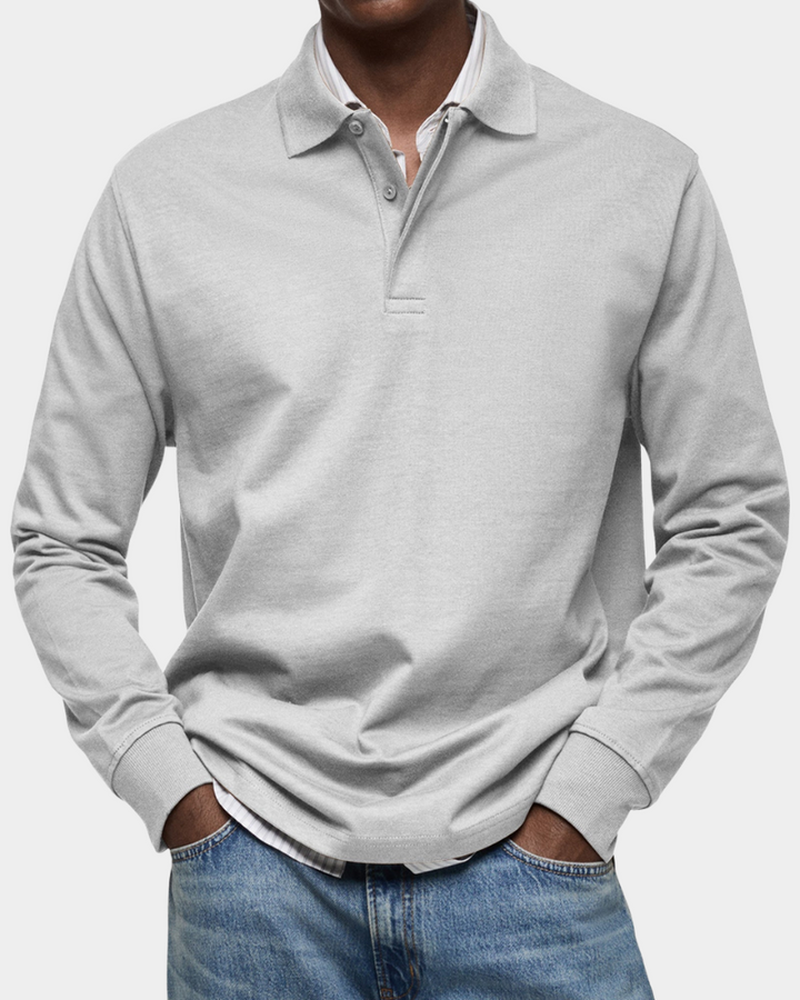 Classic long-sleeved polo shirt