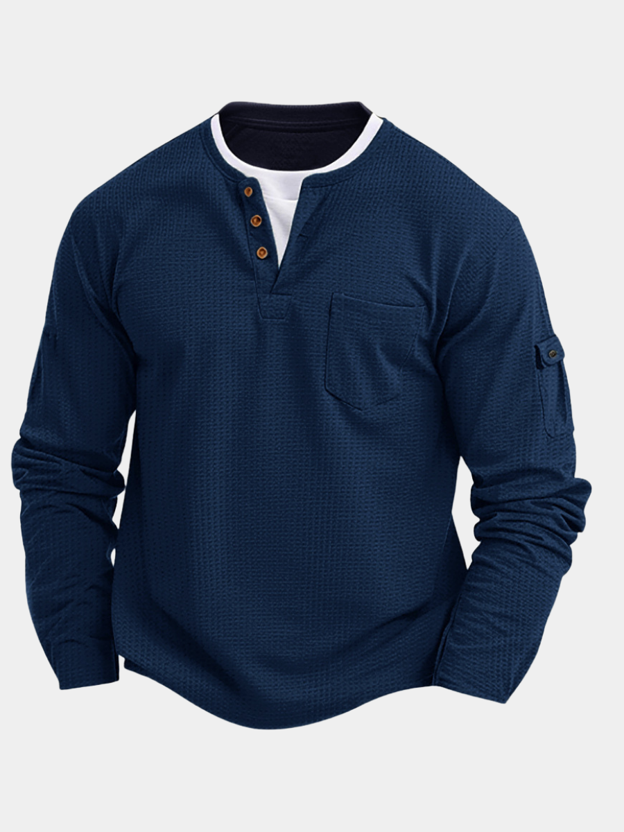 Fraser - Textured Henley Top