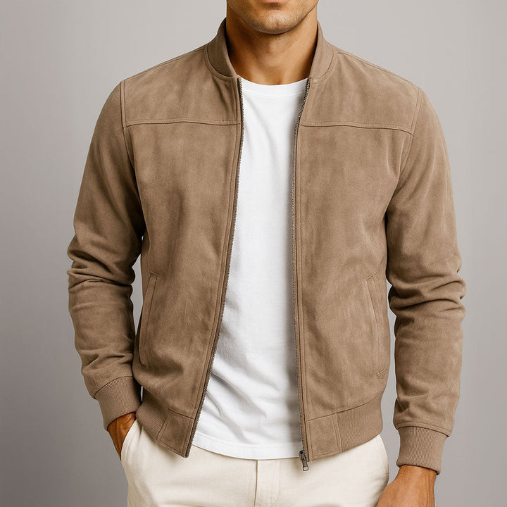 Jarvis - Suede Bomber Jacket