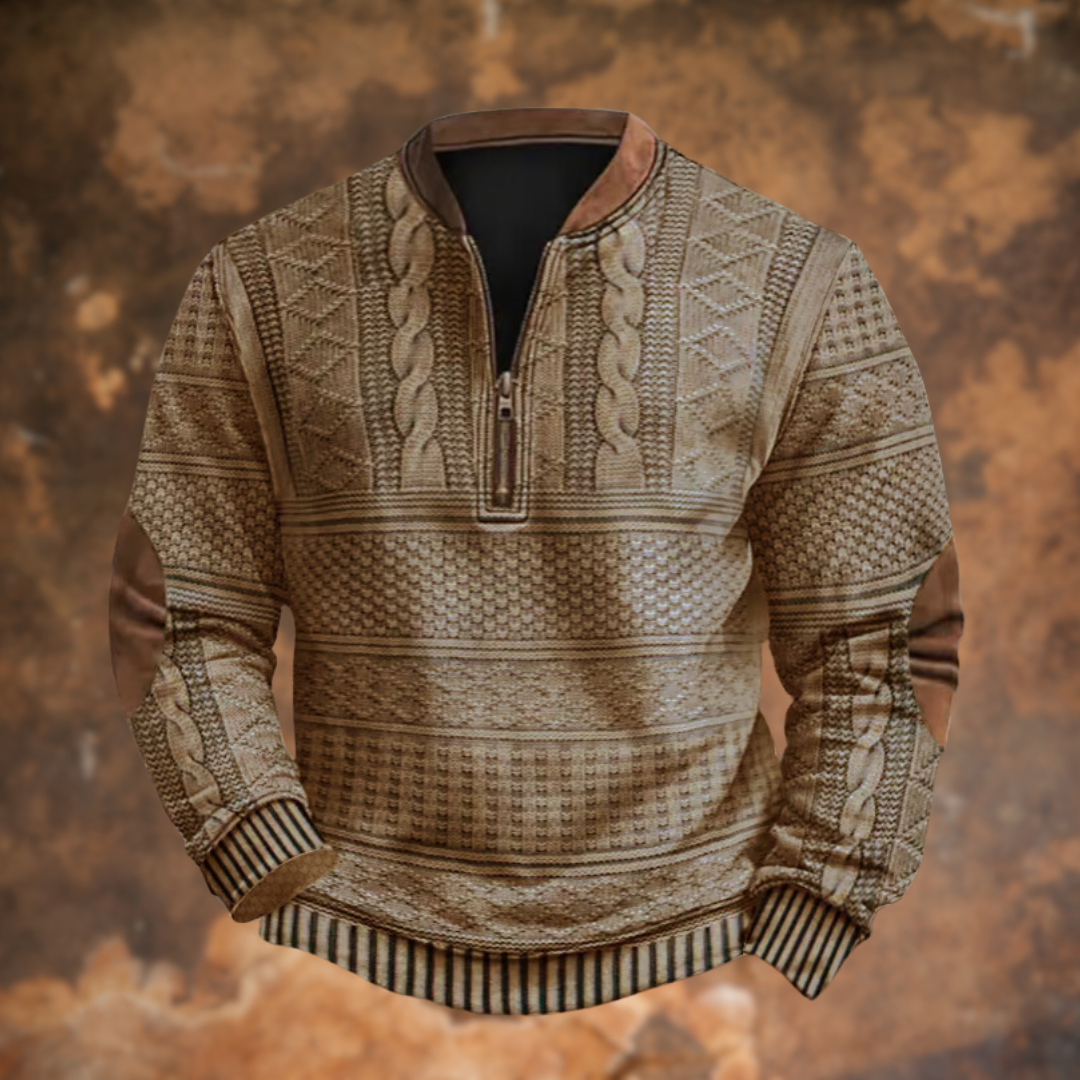 Warren - Textured Half-Zip Polo Jumper