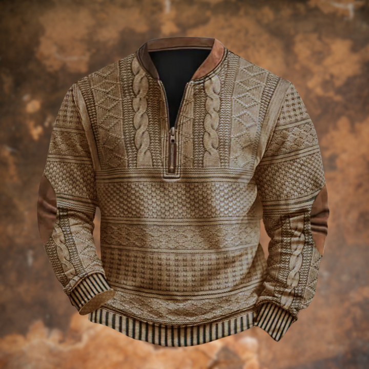 Warren - Textured Half-Zip Polo Jumper