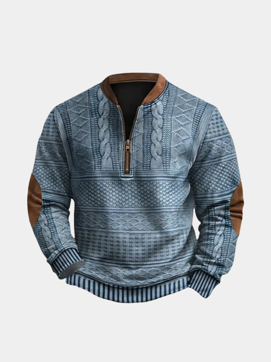 Warren - Textured Half-Zip Polo Jumper