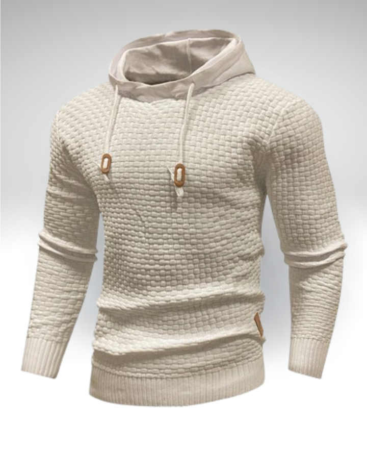 Neville - Textured Knit Hoodie