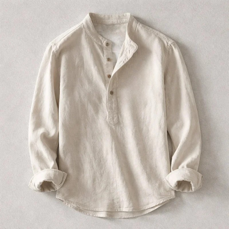 Hetty London Vintage Style Cotton-Linen Shirt for Men