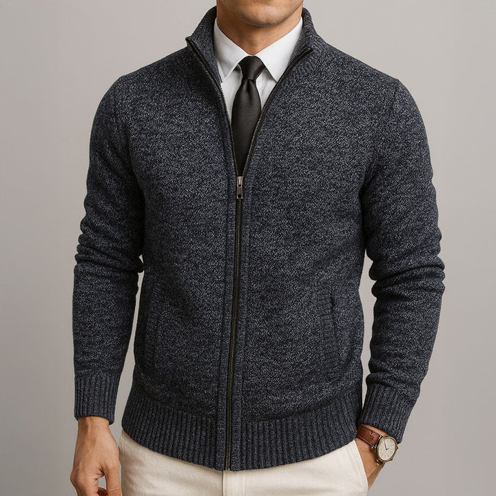 Douglas - Wool-Lined Knit Zip Cardigan