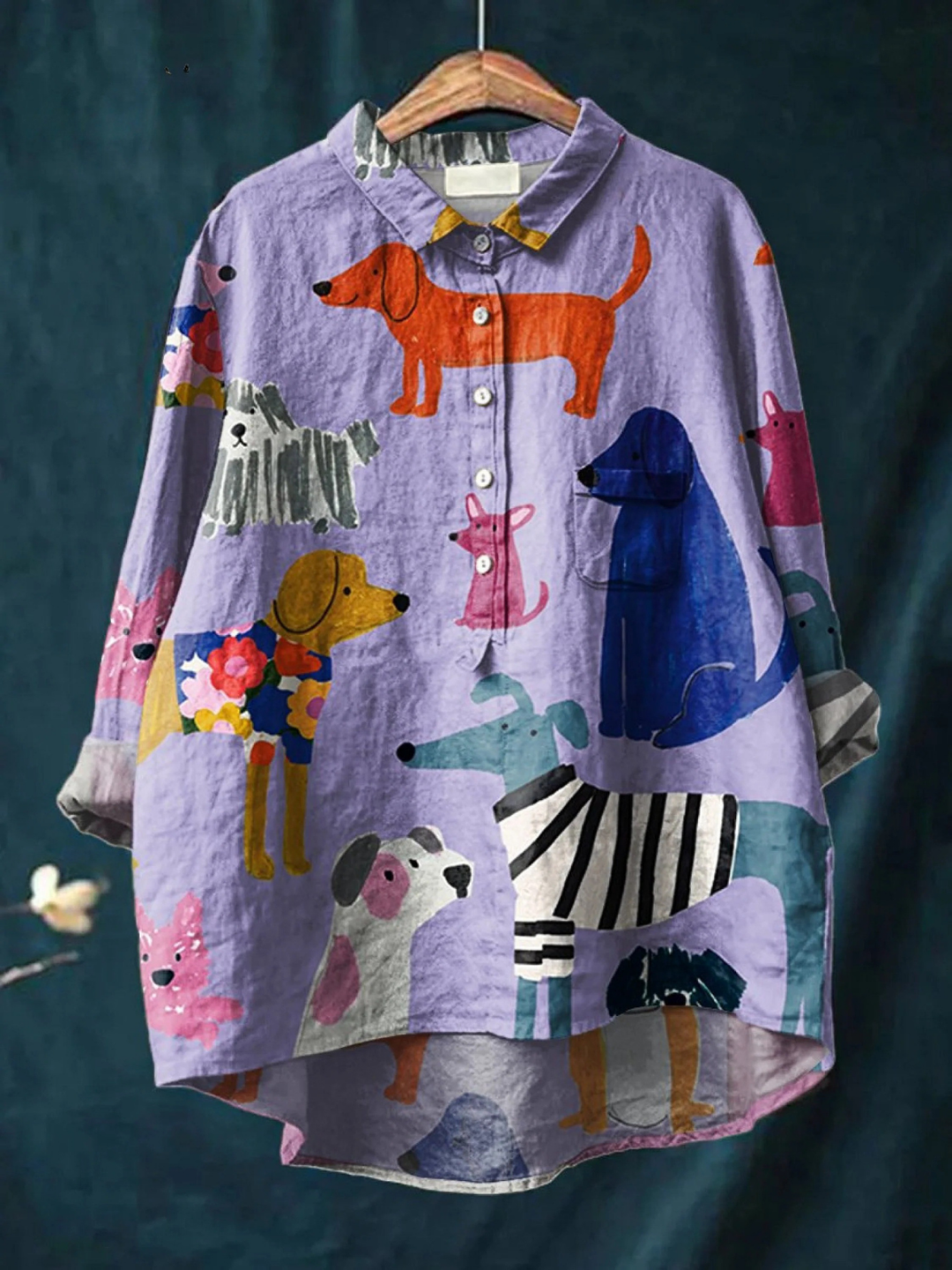 Rose | Casual T-Shirt with Dog Print