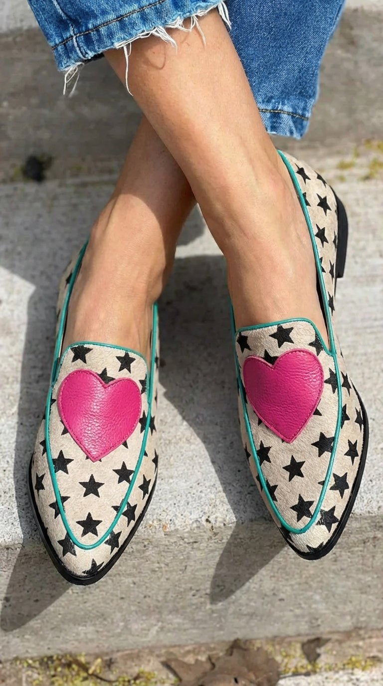 Marisol | Star &amp; Heart Print Loafers