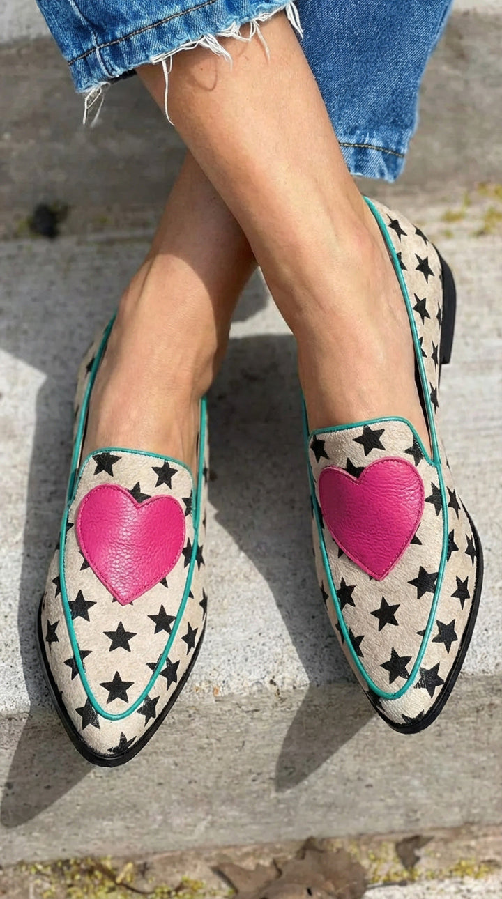 Marisol | Star &amp; Heart Print Loafers