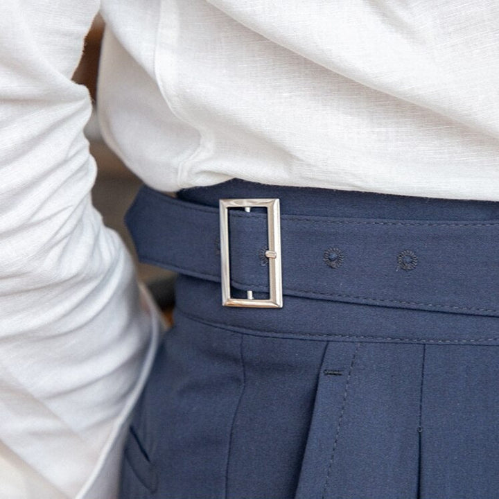 Hubert - Classic High-Waist Buckle Trousers