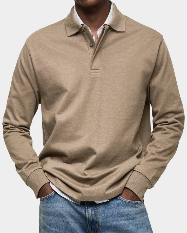Classic long-sleeved polo shirt