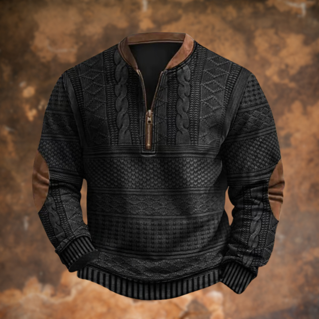 Warren - Textured Half-Zip Polo Jumper