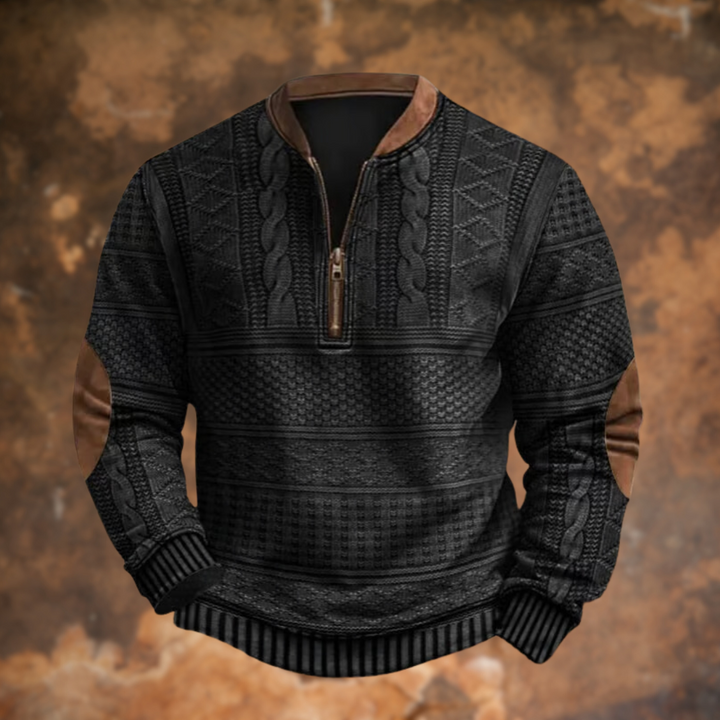 Warren - Textured Half-Zip Polo Jumper