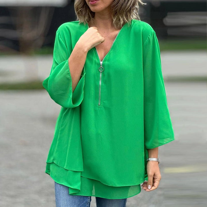 Lorelai | Chiffon Zip Blouse
