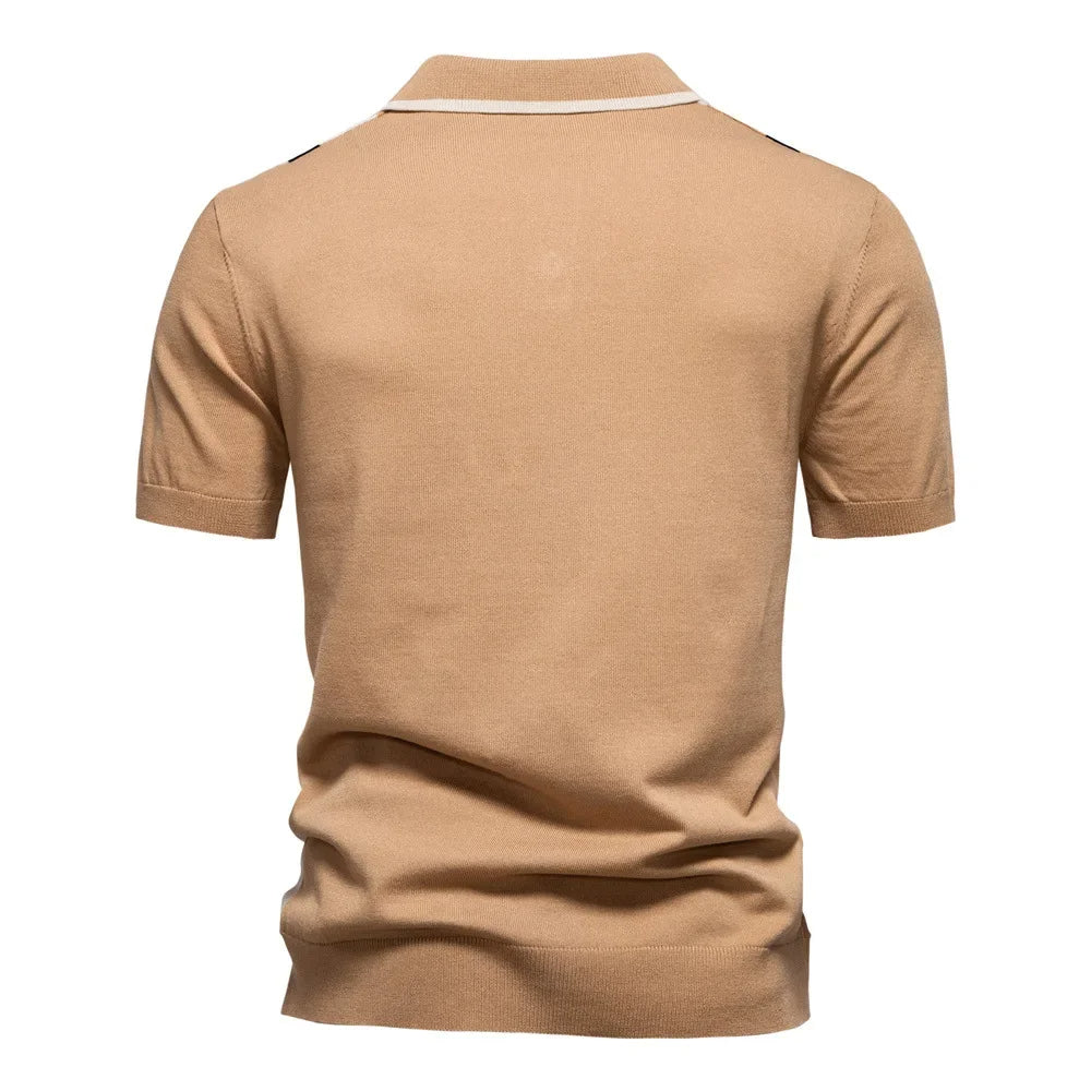 Marcus Contrast Knit Polo