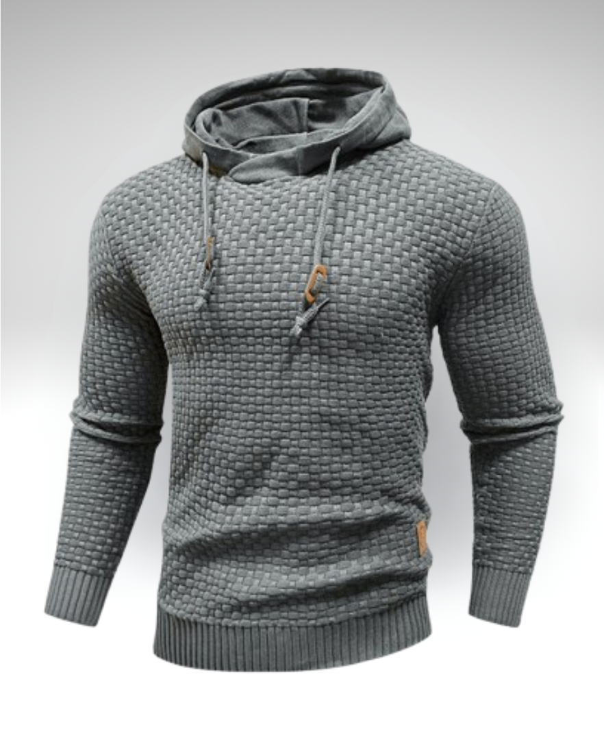 Neville - Textured Knit Hoodie