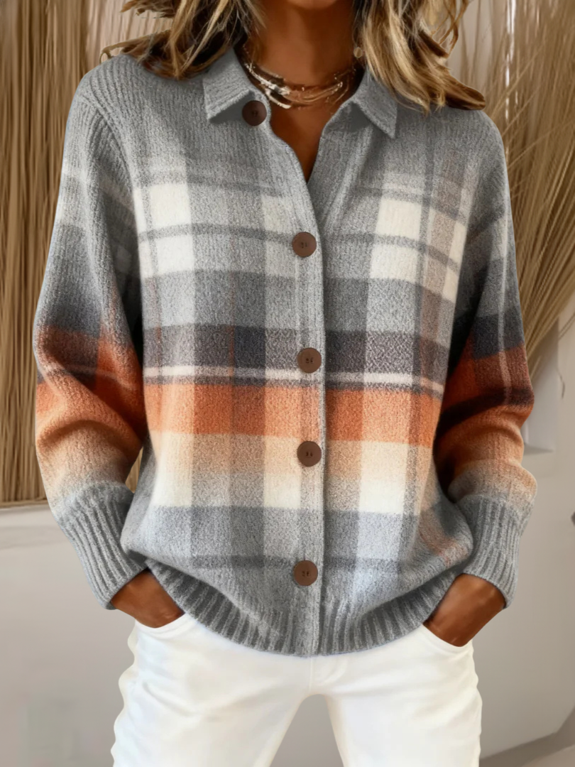 Veronica™ | Retro Check Cardigan