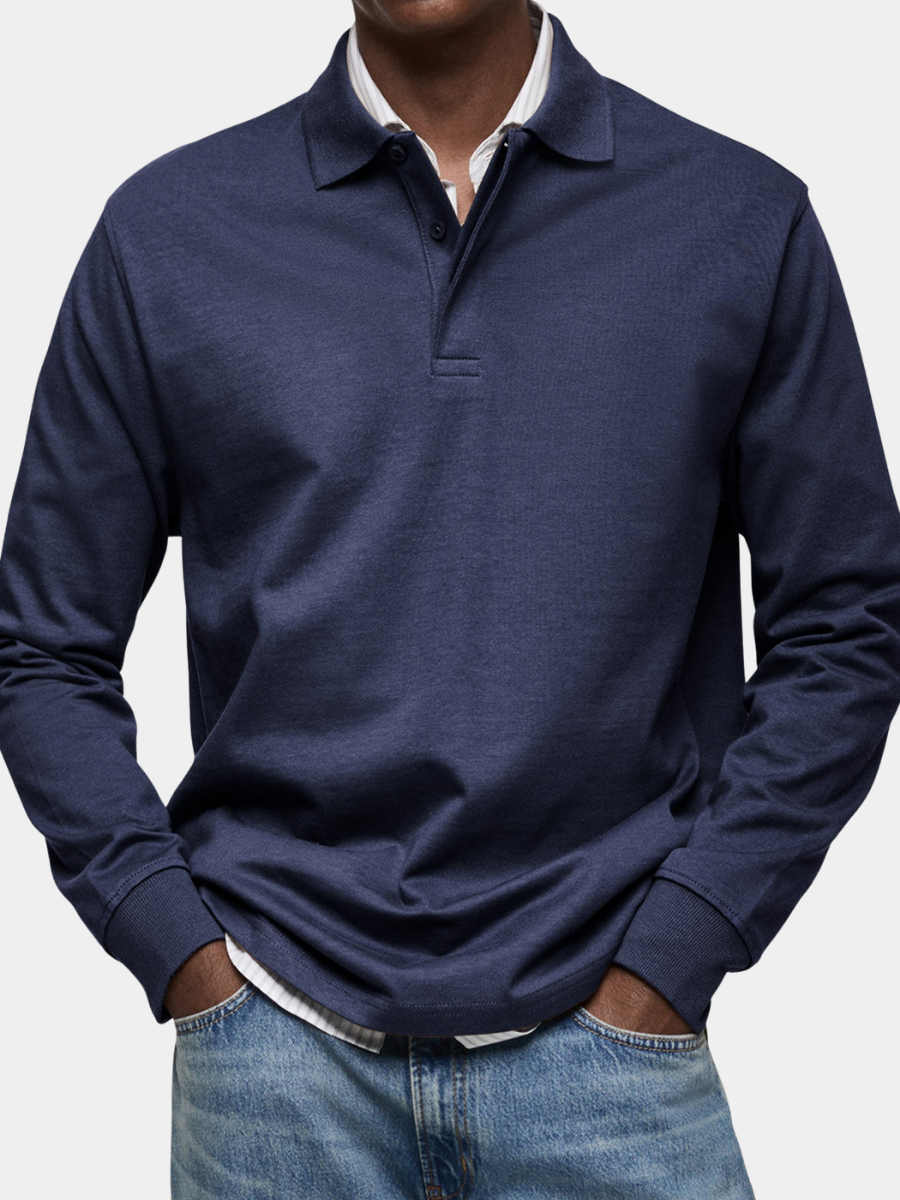 Hetty London Elegant Long Sleeve Polo Shirt for Men