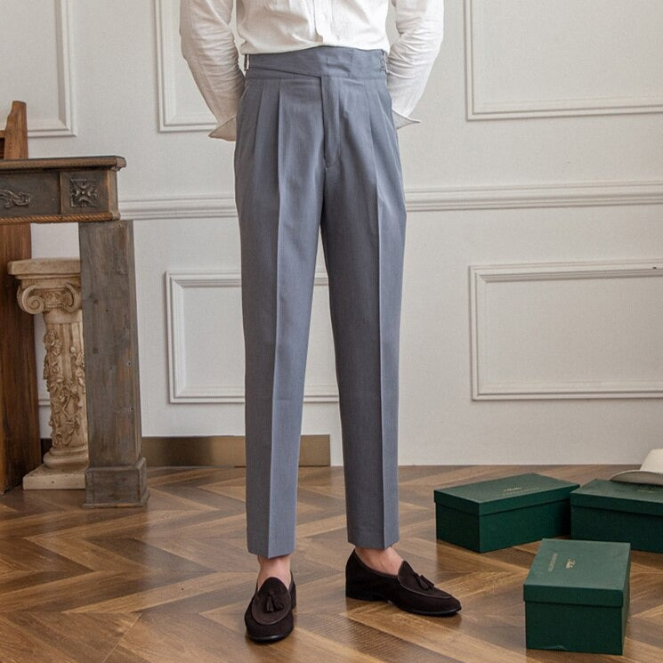 Hubert - Classic High-Waist Buckle Trousers