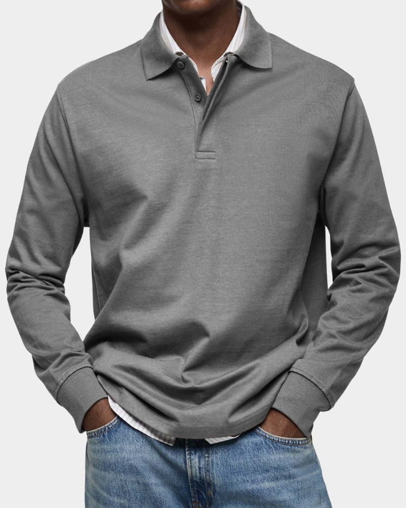 Classic long-sleeved polo shirt