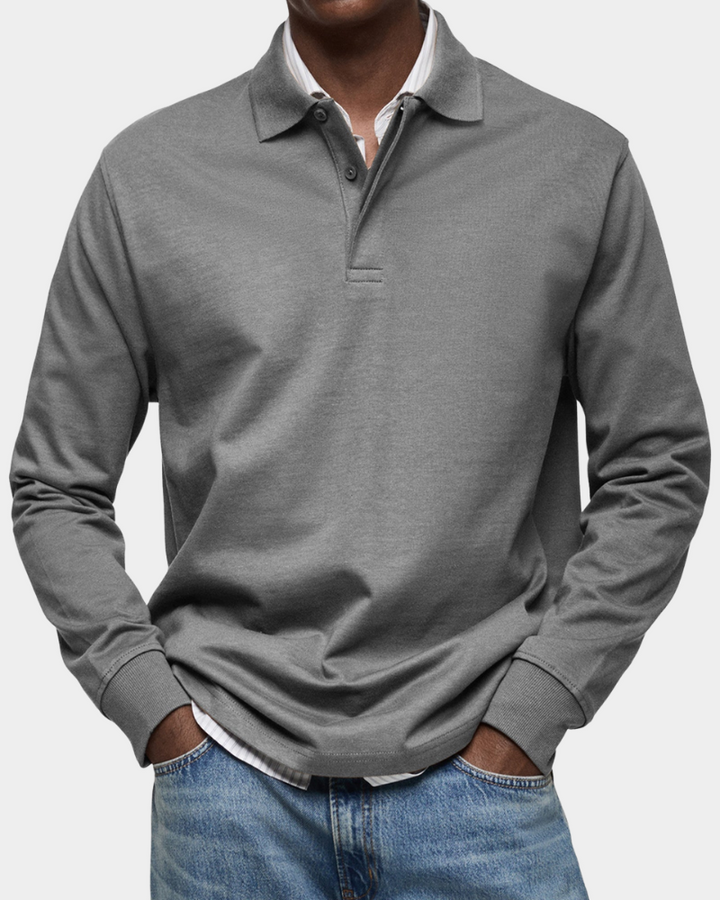 Classic long-sleeved polo shirt