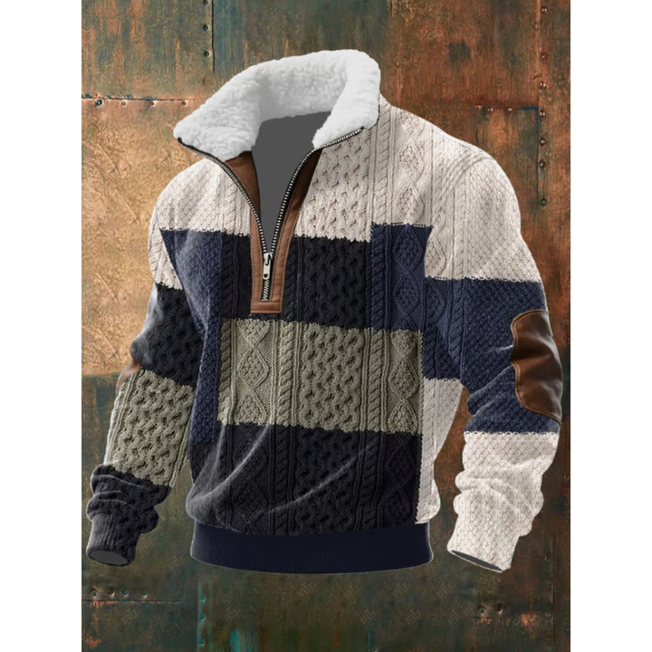 Elias - Fair Isle Yoke Half-Zip Jumper