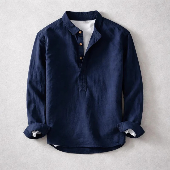 Hetty London Vintage Style Cotton-Linen Shirt for Men