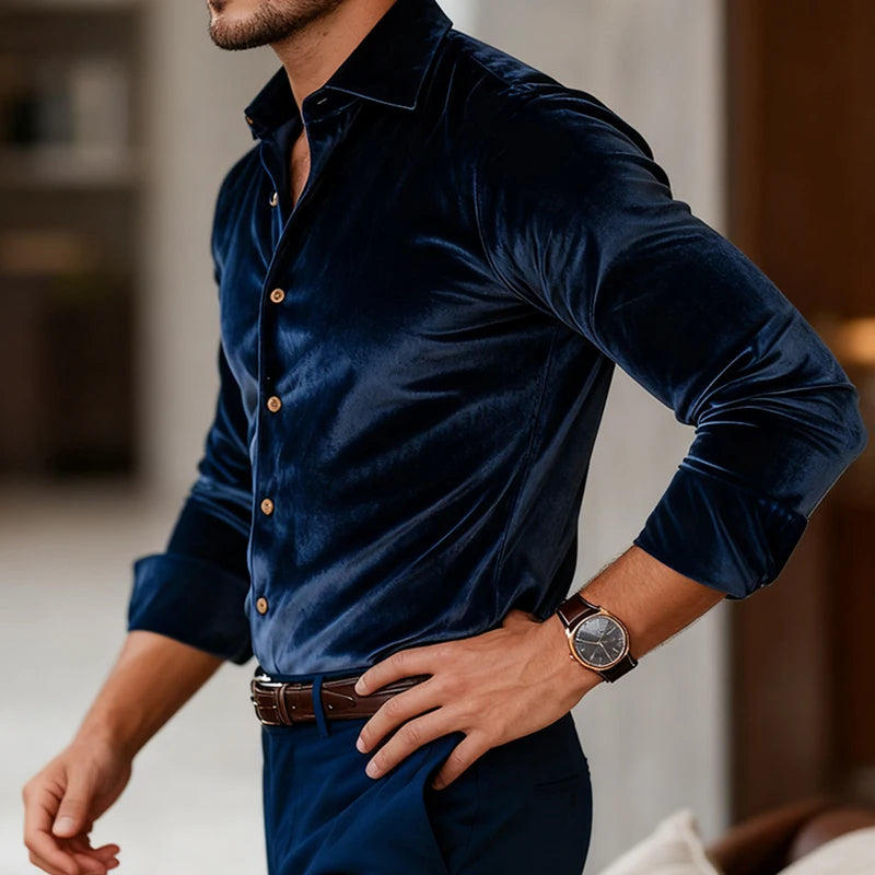 Vellano Luxe Velvet Shirt