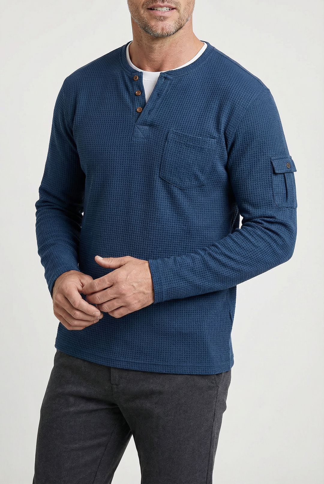 Fraser - Textured Henley Top