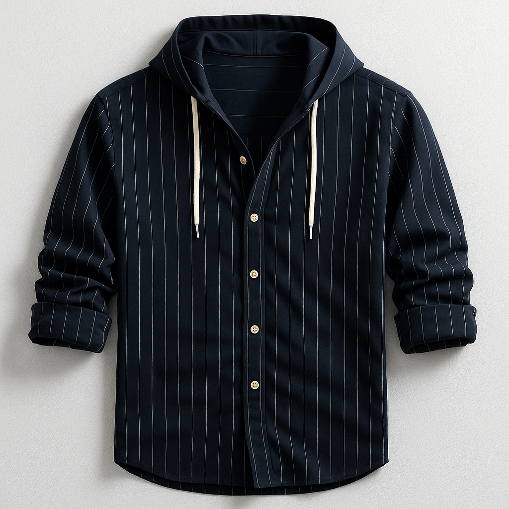 Hetty London Luxury Striped Hooded Shirt