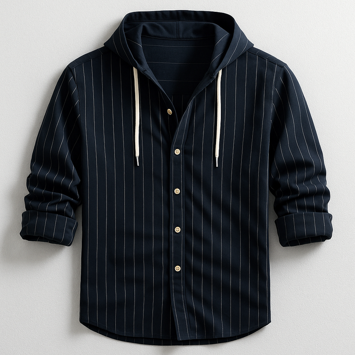 Hetty London Luxury Striped Hooded Shirt