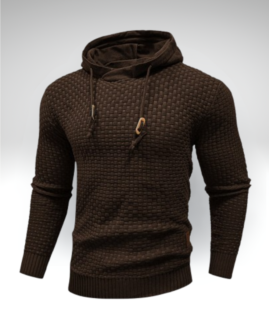 Neville - Textured Knit Hoodie