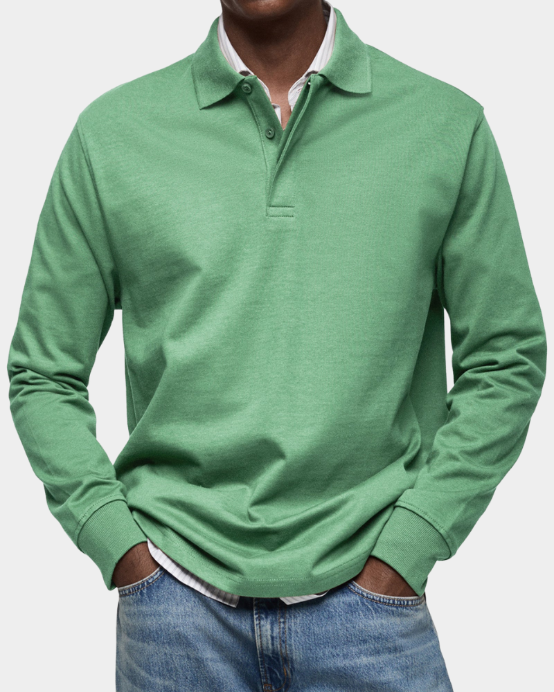 Classic long-sleeved polo shirt