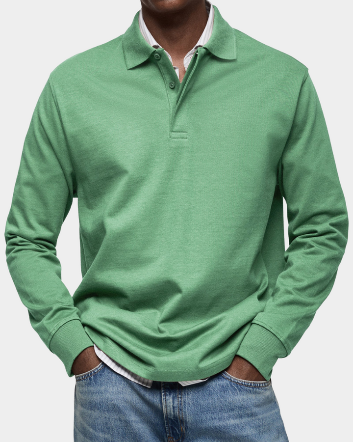 Classic long-sleeved polo shirt