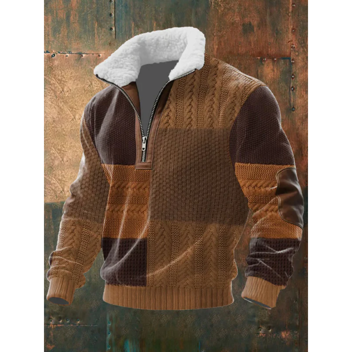 Elias - Fair Isle Yoke Half-Zip Jumper