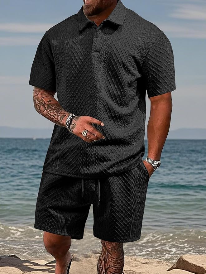 Hetty London Summer Textured Knit Set for Men
