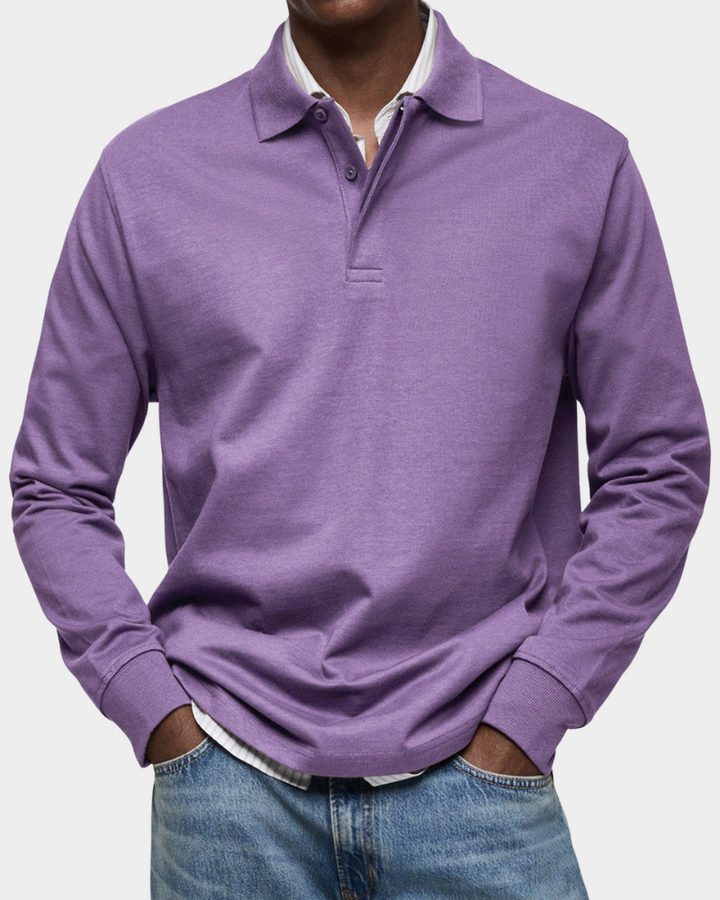 Classic long-sleeved polo shirt