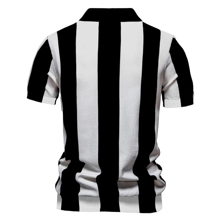 Stravino Stripe Zip Polo