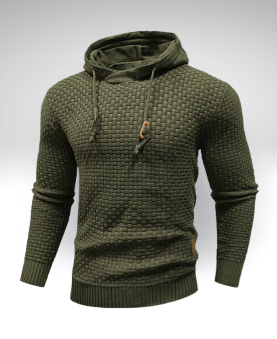 Neville - Textured Knit Hoodie