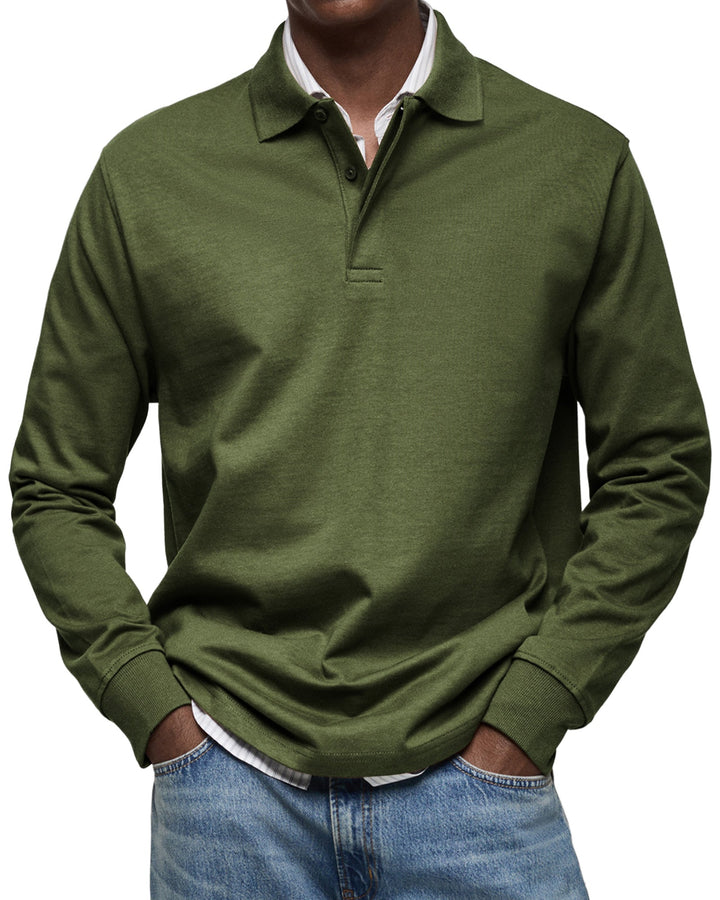 Hetty London Elegant Long Sleeve Polo Shirt for Men