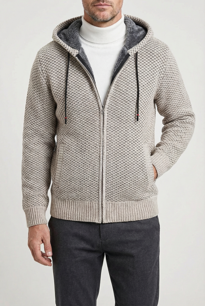 Percival - Lined Hood Zip Cardigan