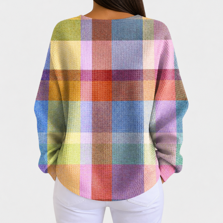 Adele | Jumper with Colourful Check Pattern