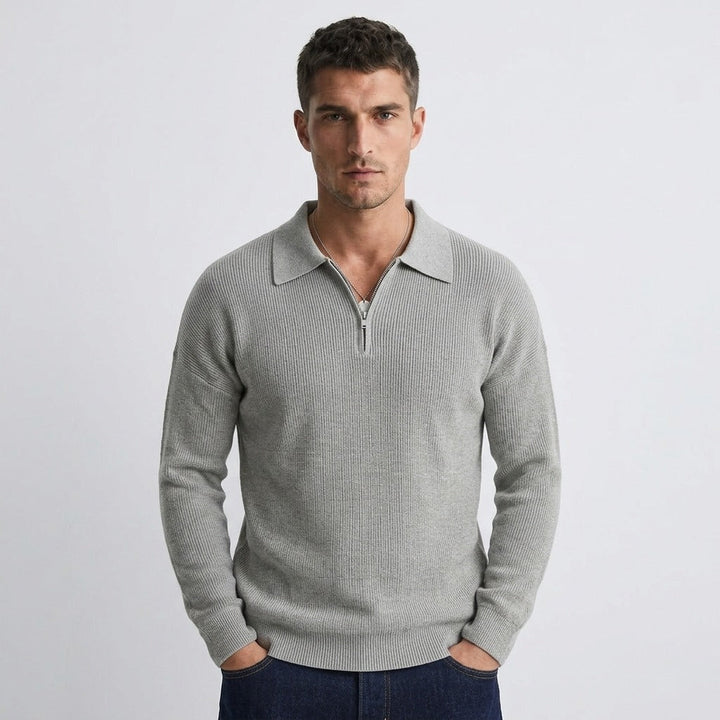 Baxter - Open Collar Polo Jumper
