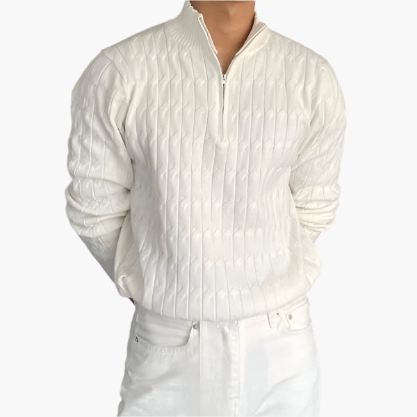 Dexter - Wave Texture Half-Zip Jumper