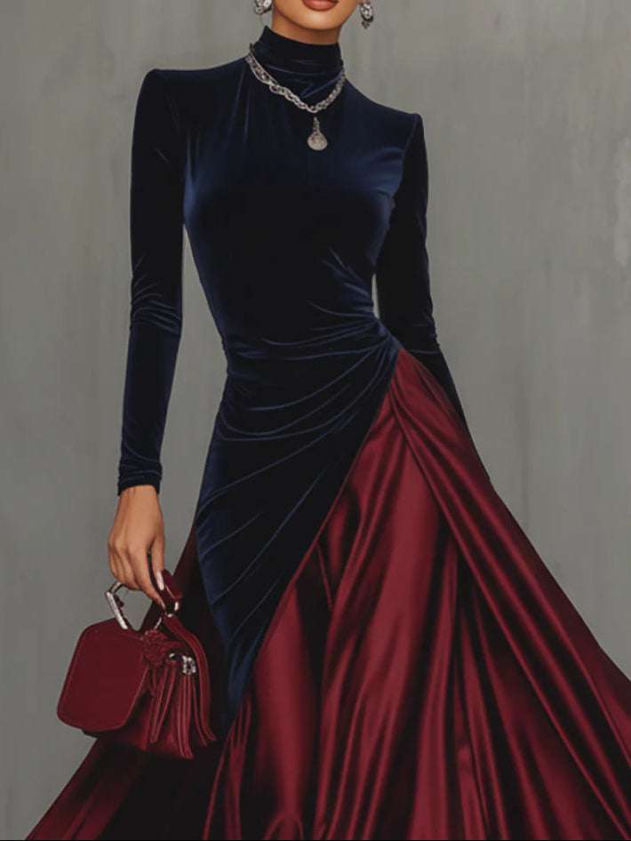 Cara | Velvet &amp; Satin Gown